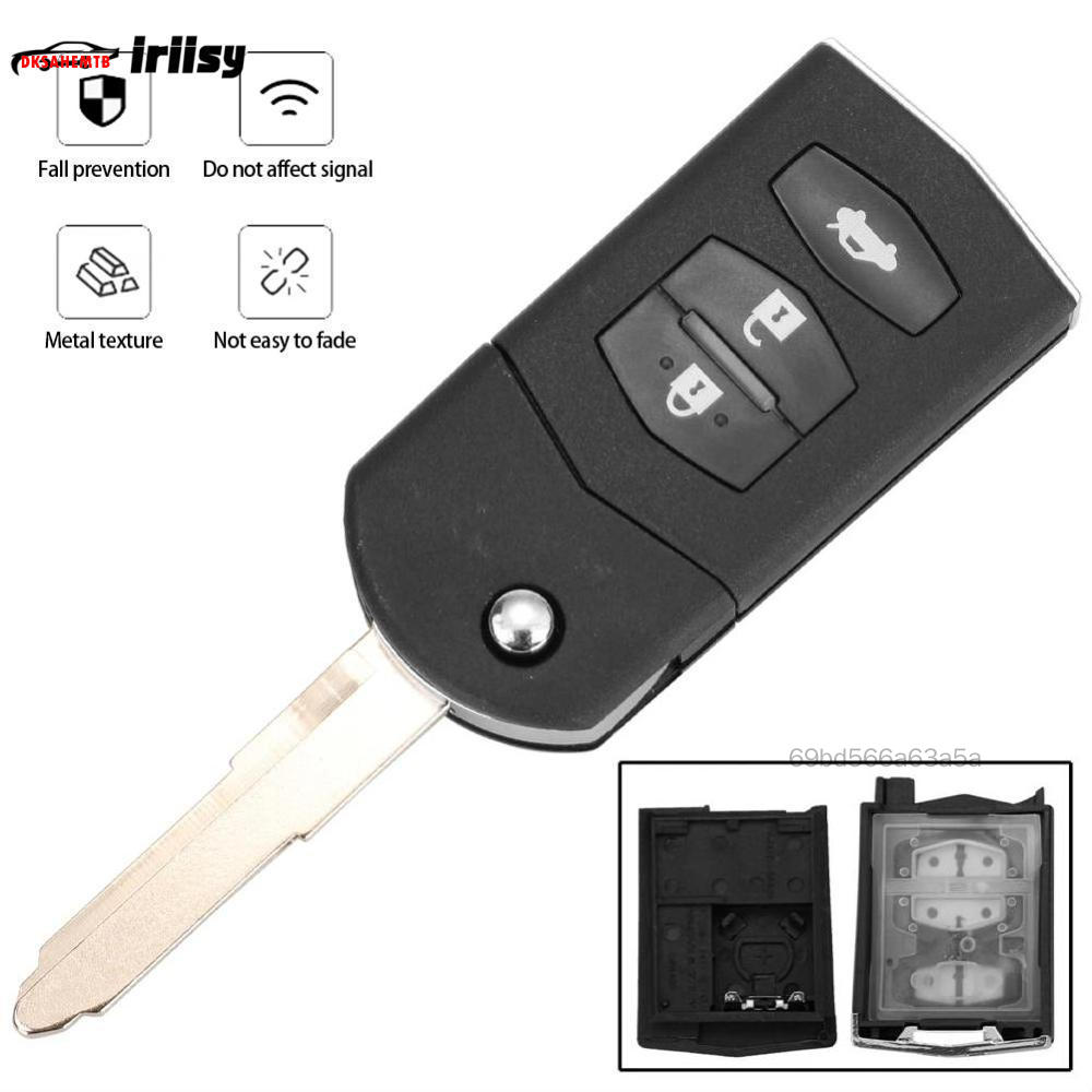 2/3 Button Flip Key Fob Shell Case For Mazda 2 3 5 6 CX-7 CX-9 MX-5 With Uncut BladeS ราคา 156 บาท*ส่งฟรี