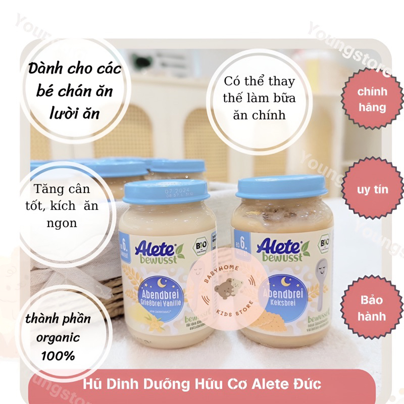 Hũ Dinh Dưỡng Hữu Cơ Alete / BabyDream Nội Địa Đức 190g- Hũ dinh dưỡng