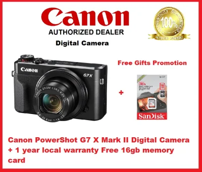 Canon PowerShot G7 X Mark II Digital Camera + 1 year local warranty Free 16gb memory card