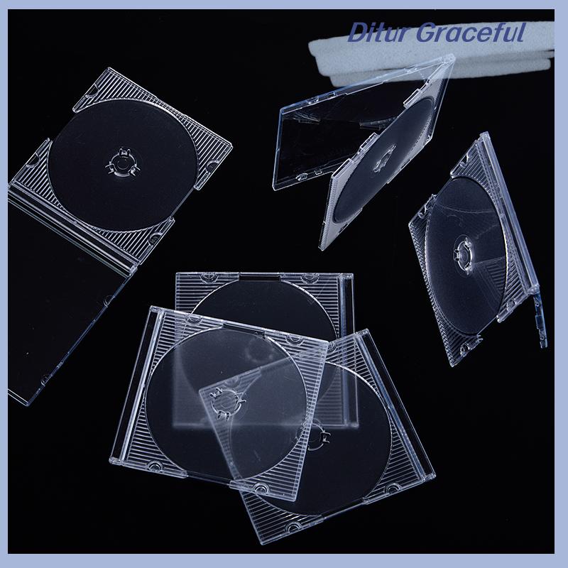 Ditur 5 10pcs hộ gia đình tiêu chuẩn đĩa duy nhất hộp lưu trữ DVD trường hợp CD trường hợp rỗng rõ ràng nhựa CD trường hợp đĩa CD hộp
