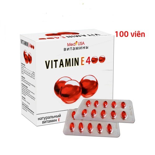 Viên Uống đẹp da Vitamin E Đỏ 4000mcg Aloe vera 500mg chống lão hóa - Hộp 100 viên chống lão hóa da