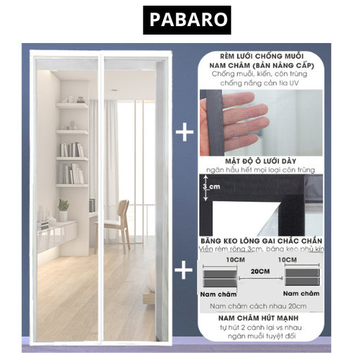 Rèm lưới chống muỗi nam châm dán tự động rèm chống muỗi cửa sổ màn chống muỗi Pabaro