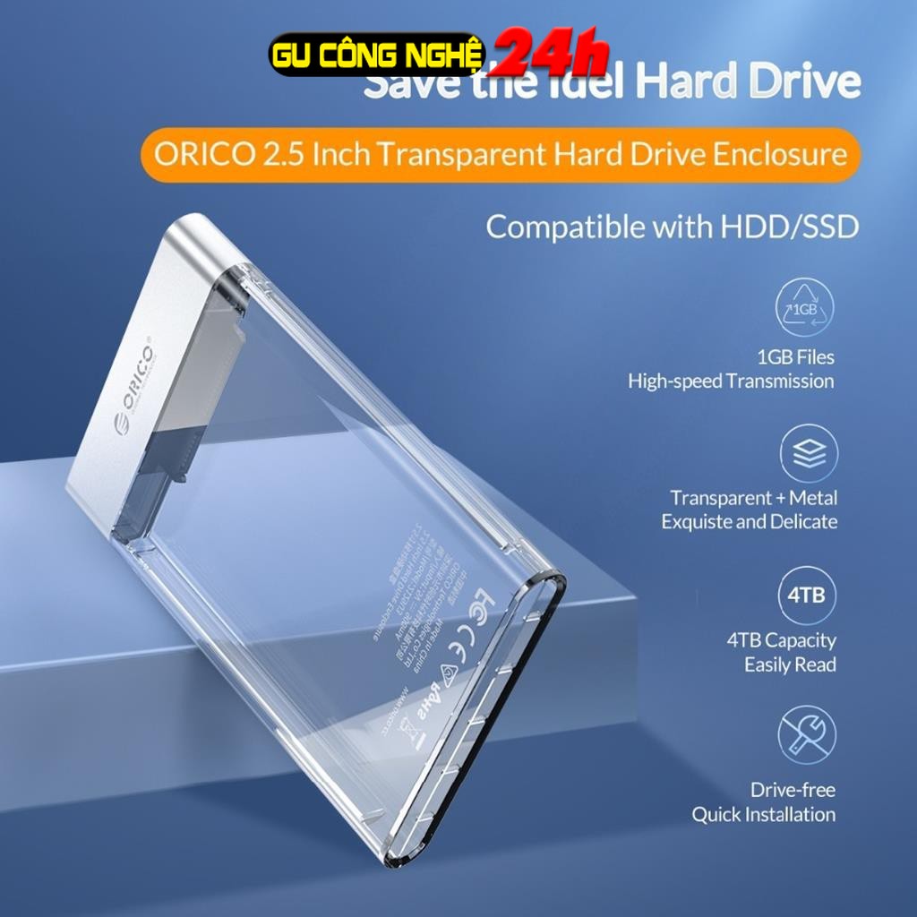 Hộp ổ cứng hdd box orico 2139u3-orico 2129u3, 2.5", usb 3.0 - hàng phân phối chính thức