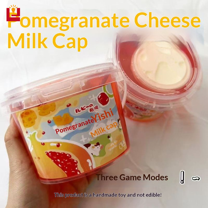 Pomegranate Cheese Milk Tea Slime Kit - Stretchy, Non-Sticky Stress Relief Toy with Three Play Styles ราคา 105 บาท*ส่งฟรี