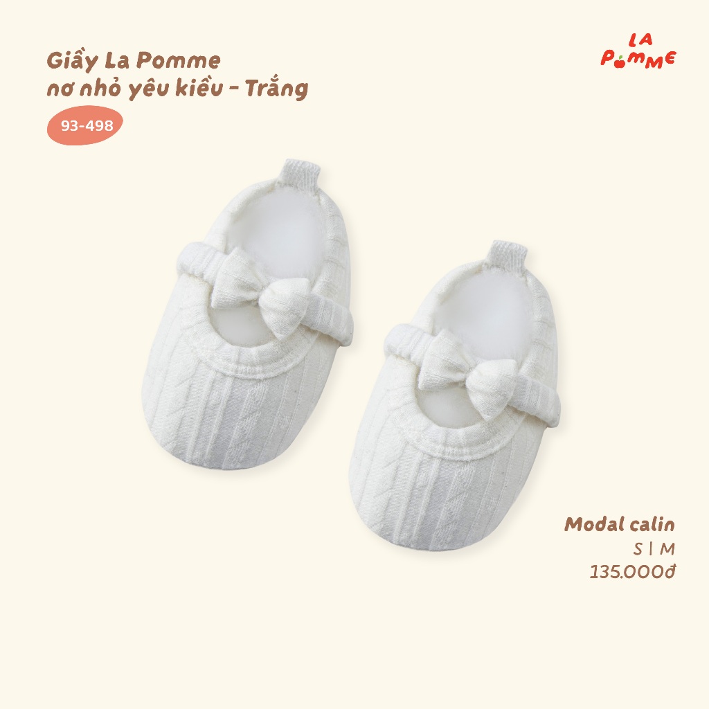 Giầy La Pomme nơ nhỏ yêu kiều - Sợi Modal Calin mềm mịn - Bé gái - Size S/M