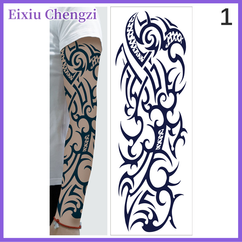 Eixiu 1 tấm cánh tay đầy đủ hình xăm tạm thời lớn Totem bộ lạc Tay áo lớn hình xăm Sticker nghệ thuật cơ thể sexy rồng hình xăm thiết kế người đàn ông