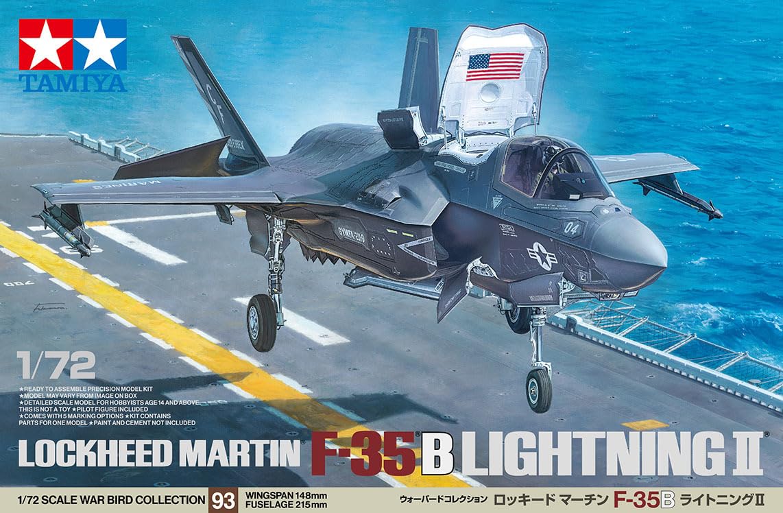【100% original From Japan 】 TAMIYA 1/72 Warbird Collection Series No.93 Lockheed Martin F-35B Lightning II Plastic Model 60793 ราคา 2,629 บาท*ส่งฟรี