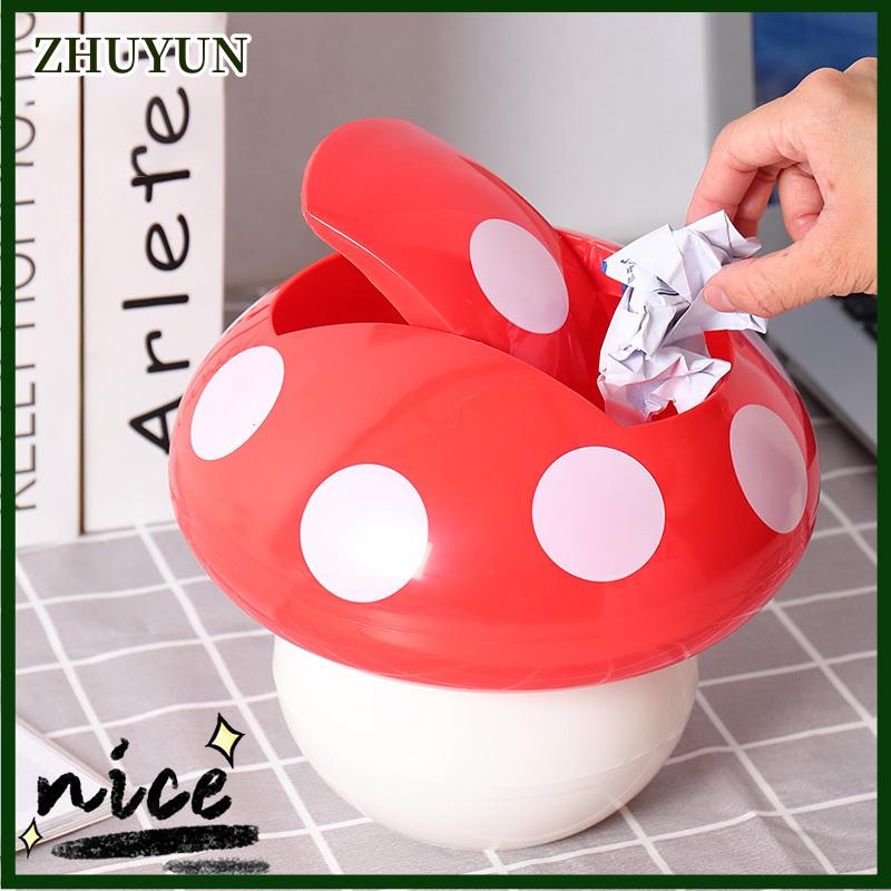 ZHUYUN Dễ thương Thùng rác có thể chất thải bin với nắp có thể tháo rời thu gom rác Đỏ nấm bảng bàn binwastebaske mini hộ gia đình phụ kiện Giá 158,237 Đồng*Miễn phí vận chuyển