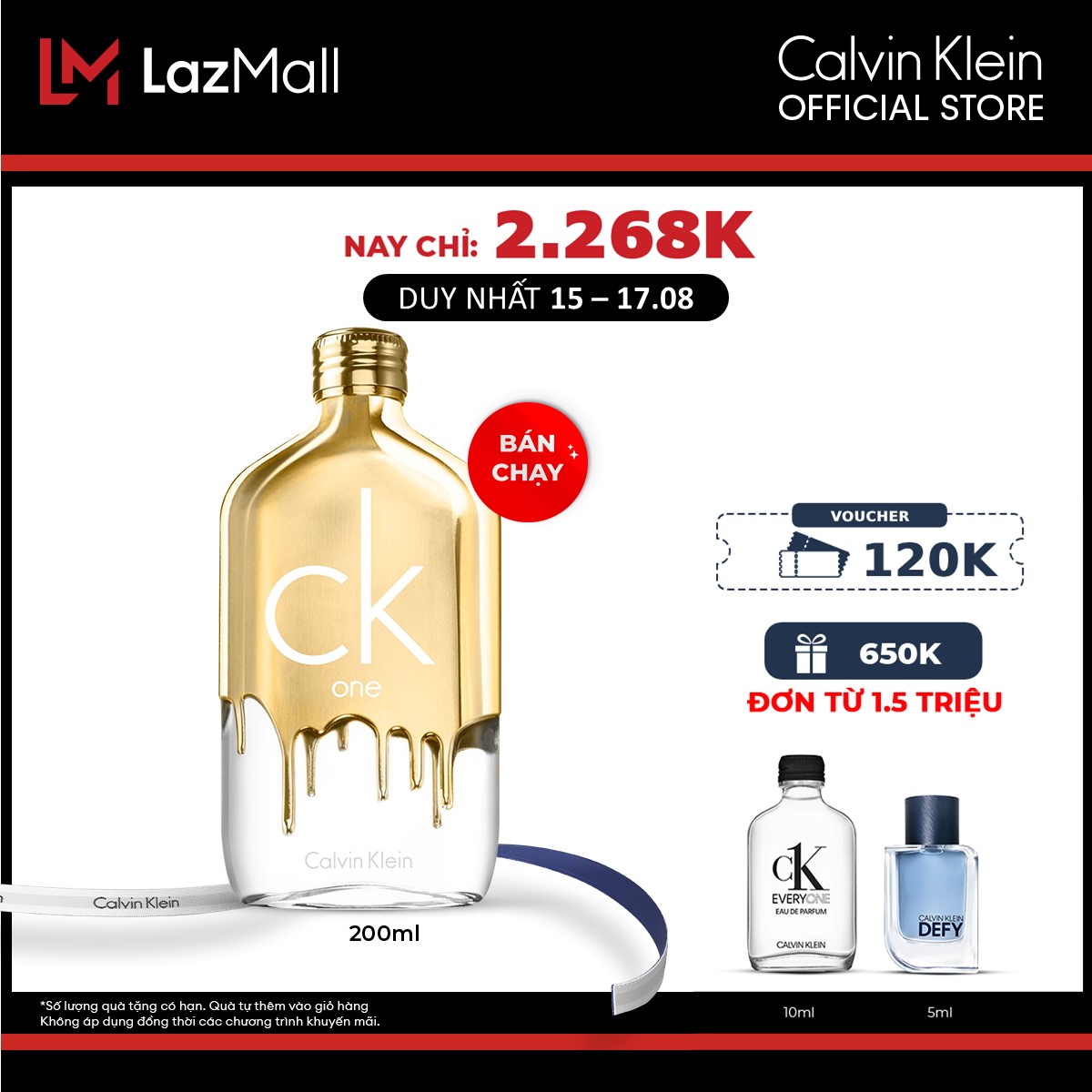 Nước hoa Nam Nữ Calvin Klein CK One Gold EDT 200ml