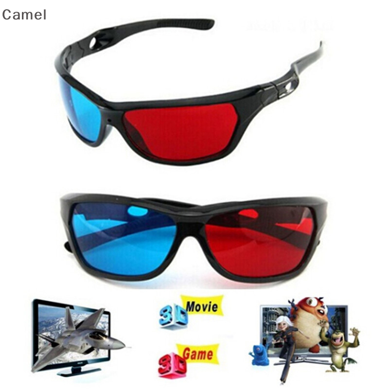 Camel 3D kính đỏ xanh đen khung cho chiều anaglyph TV Movie DVD trò chơi