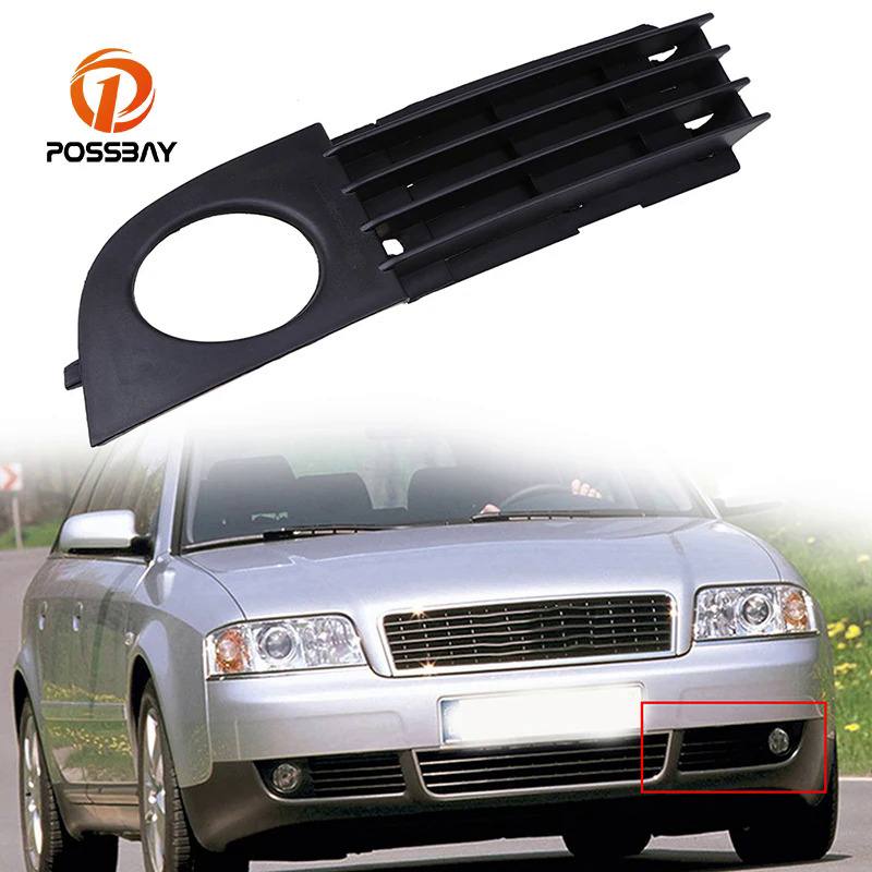 Possbay xe Styling ABS sương mù phía trước đèn Bìa đầu Sương Mù Ánh sáng trường hợp phù hợp cho Audi A6 C5 Sedan & Avant 2002200320042005 Facelift