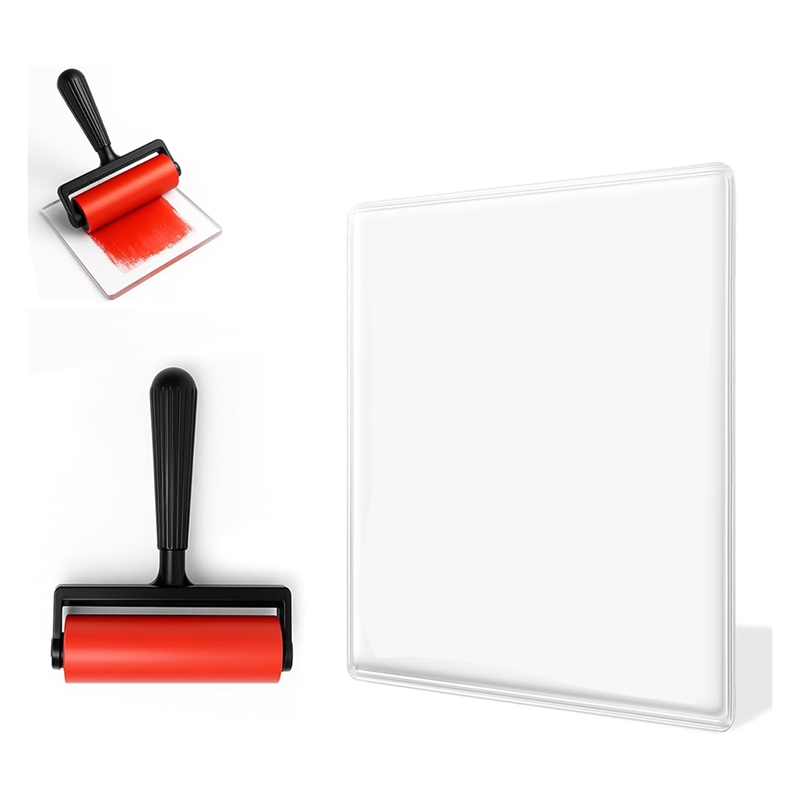 Gel Printing Pad with Brush - Reusable Gel Plate Stamping & Texture for Beginners, Artists & Therapy