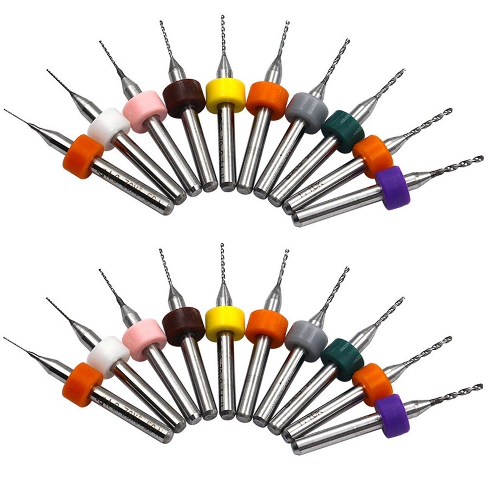 【QJAT】 10/20 PCS 0.1-1.0MM Carbide Mini Drill Bit Tungsten Steel Rotary Tools For Mold Plastic Copper 【NEW】