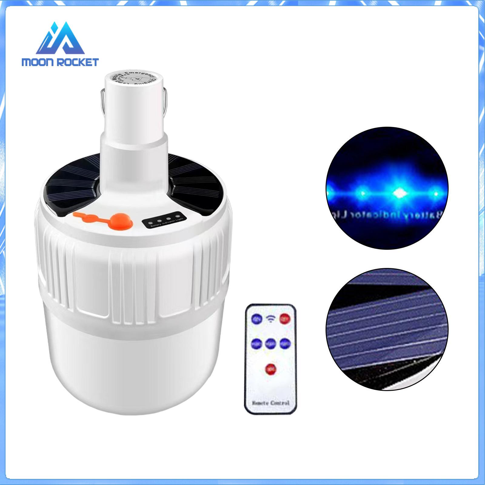Moon ROCKET Camping Lantern Solar Powered Lantern Multifunction Waterproof Power Display LED Portable Emergency Light for Outdoor Camping