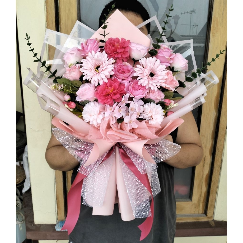 KOREAN [READY] Buket Bunga Artificial Jumbo XL Hadiah Wisuda Lamaran Ulang Tahun Anniversary Valentine Hari Ibu
