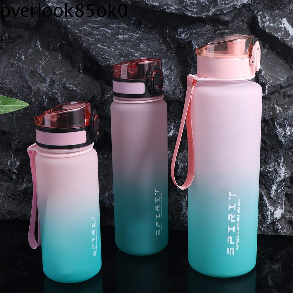 TRASTO PC Bình nước thể thao 1 lít Sức chứa lớn Màu chuyển sắc Cốc nhựa nhiều màu chống rò rỉ Bình tập thể dục di động 500/800/1000ml Ấm đun nước thể thao dung tích lớn