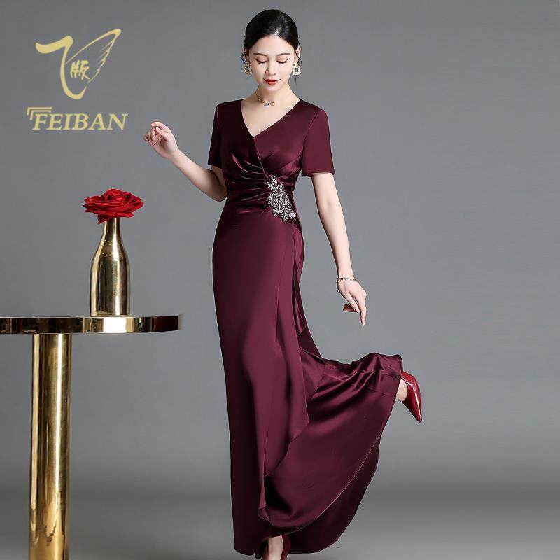 burgundy dress for wedding sponsor Maternity Wrap Long Sleeve Midi Dress - Burgundy main image 1
