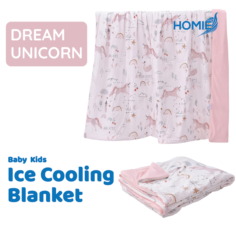 HOMIE Baby Kids Ice Cooling Blanket / Ultra Soft Breathable Summer Silky Blankets for sleep & nap