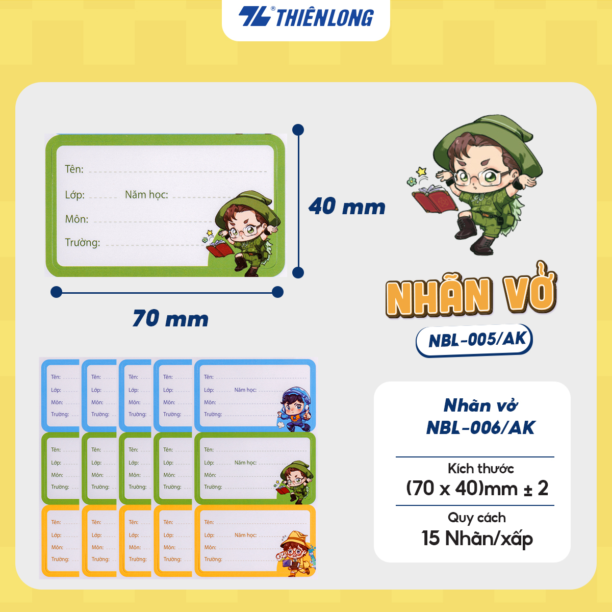 Nhãn vở Thiên Long - Nhân vật Akooland thế giới học cụ thần kỳ
