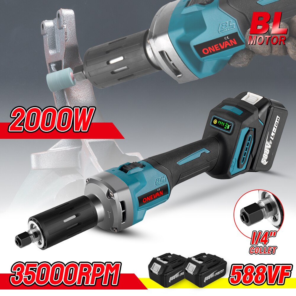 2000W 35000RPM Brushless Electric Die Grinder Wireless Variable 6 Speed Rotary Tool Grinding Machine For Makita 18v Battery