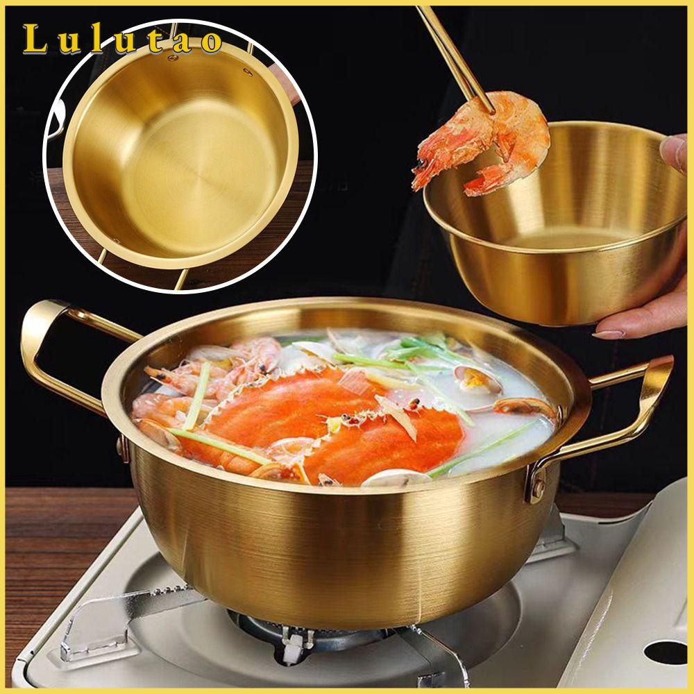 MILCD Thép không gỉ Nồi mì ramen có nắp mini Lẩu  Đa chức năng Nồi súp Dụng cụ nấu ăn cắm trại