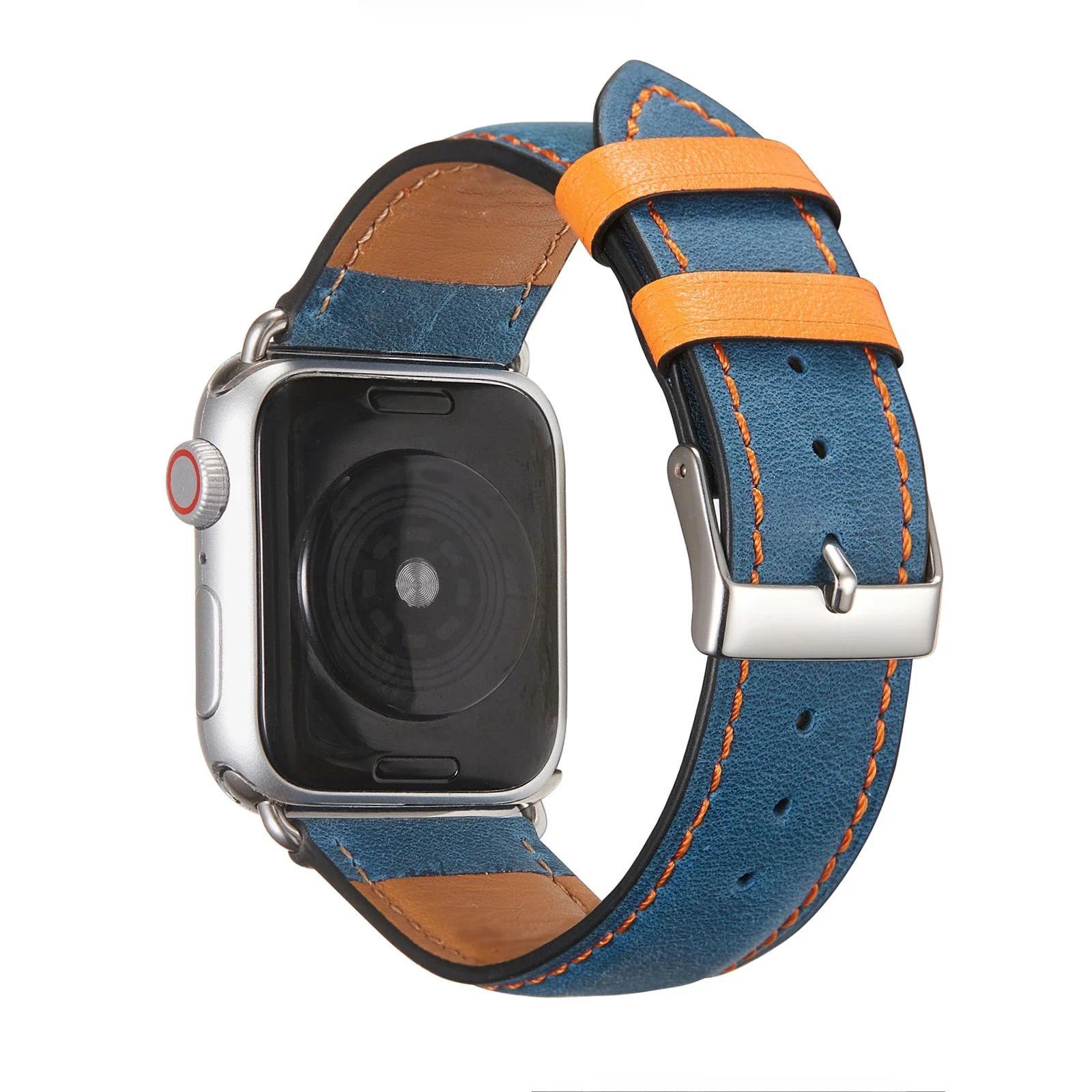 Italian Retro Oil Wax Leather Leather Strap, Suitable for Apple Watch IWatch Strap Band 40mm ราคา 547 บาท*ส่งฟรี