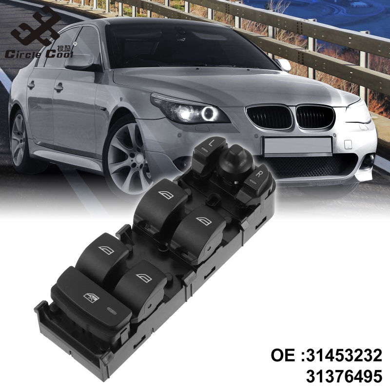 Vòng Tròn xe đẹp điều khiển cửa sổ nút công tắc 31453232 31376495 thay thế tương thích cho S80 2007-2016 / V70 2008-2010 / XC70 2008-2016