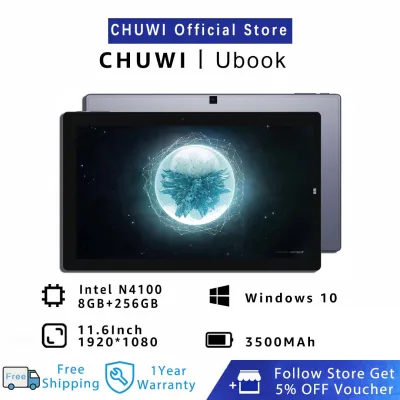 CHUWI Official UBook 2 in 1 Tablet Window 10 11.6 Inch | 1920*1080 IPS FHD Screen | Intel N4120 Quad Core 8GB/256GB SSD | 2.4/5G Wifi Bluetooth 5.0 2 in 1 Tablets