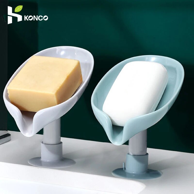 Konco Soap Box Drainer Soap Holder Box with Suction Cup Shower Soap Shelf Sponge Storage Plate Bathroom Accessorie ราคา 46 บาท*ส่งฟรี