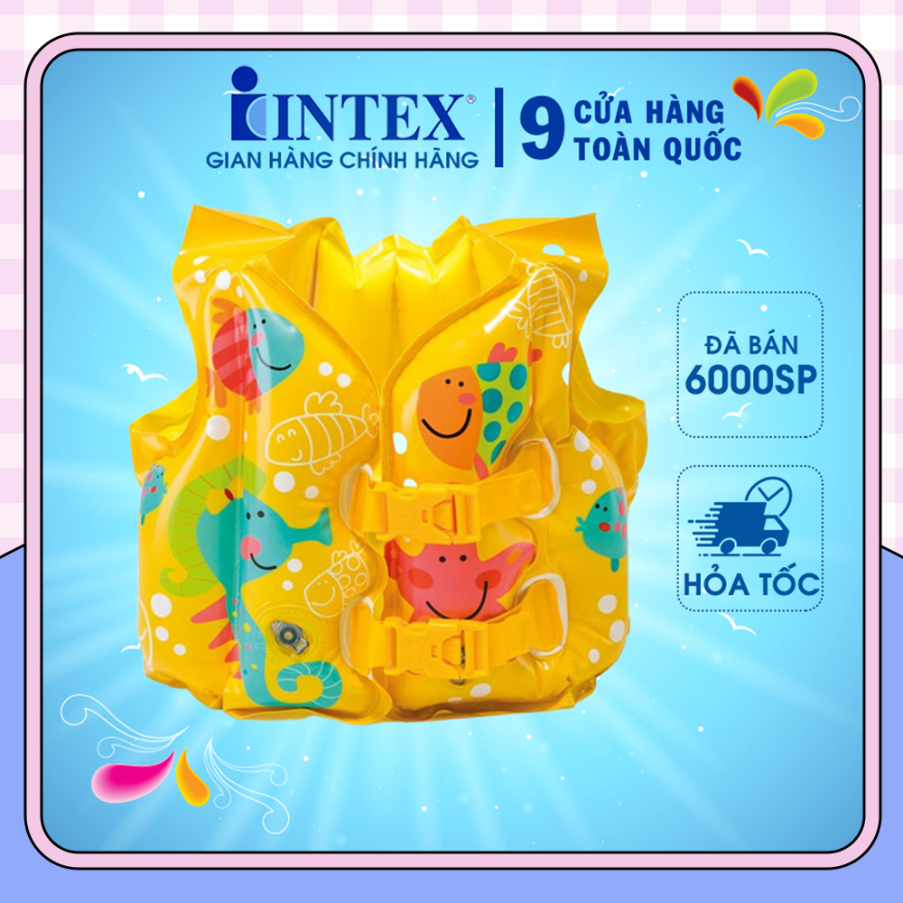 Áo tắm trẻ em hình ngộ nghĩnh INTEX áo phao bơi cho bé Baby bơi Vest
