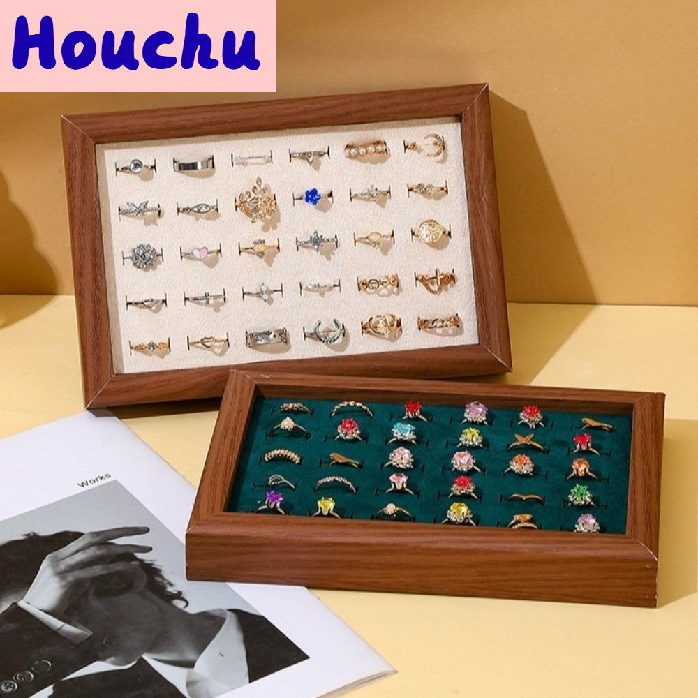 HOUCHU 30 ช่อง ถาดเครื่องประดับแฟชั่น กำมะหยี่ ความจุขนาดใหญ่ ถาดแสดงแหวน พรีเมียม ประหยัดพื้นที่ ชั้นวางเก็บแหวนนิ้ว พร็อพแสดงสินค้า ราคา 232 บาท*ส่งฟรี
