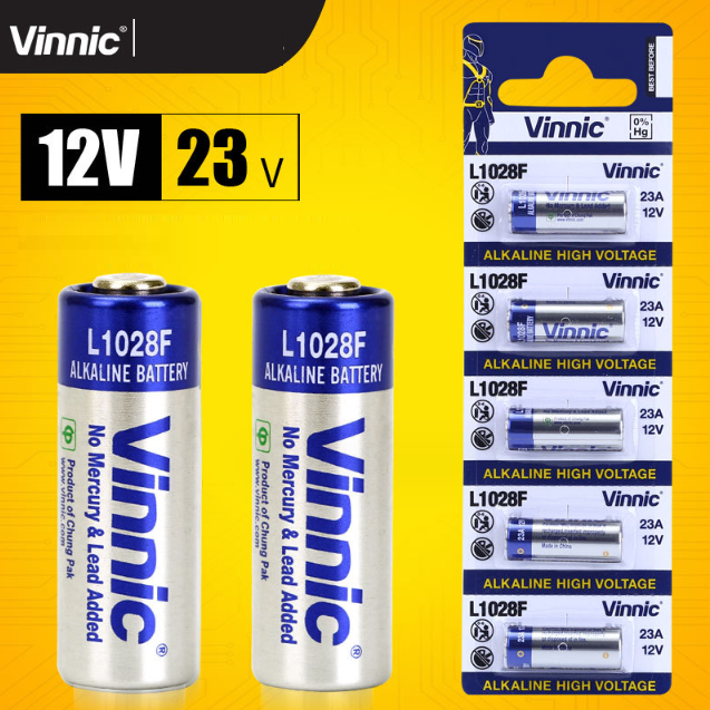 Vỉ 5 pin 12V 23A VINNIC FULL BOX MỚI 100% CHÍNH HÃNG độ bền cao dùng cho công tắc điều khiển từ xa cửa cuốn chuông cửa..