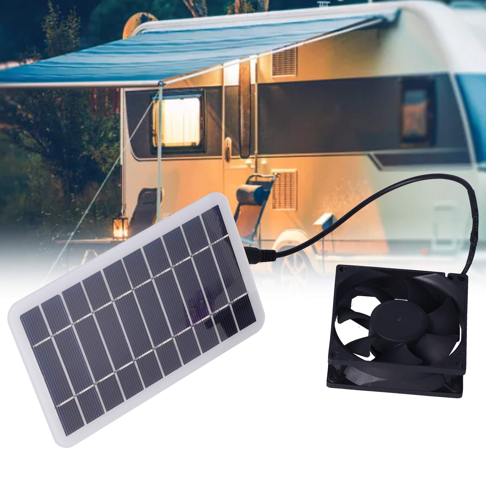 Tấm năng lượng mặt trời Bộ quạt polysilicon sử dụng năng lượng mặt trời quạt hút kép nữ USB cổng tấm năng lượng mặt trời Kit với fan hâm mộ cho con gà nhỏ coops nhà kính nhà kho Pet nhà cửa sổ xả