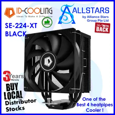 (ALLSTARS : We are Back / DIY Promo) IDCooling / ID Cooling / ID-Cooling Black Edition SE-224-XT / SE 224 XT CPU Cooler (Intel / AMD) / TDP 180W / 120x73x154mm (Warranty 3years with TechDynamic)