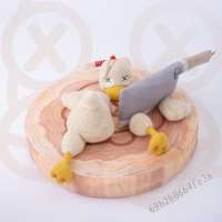 Magnetics Plush Duck Doll - Detachable Kitchen Toy with Knifes and Chopping Board