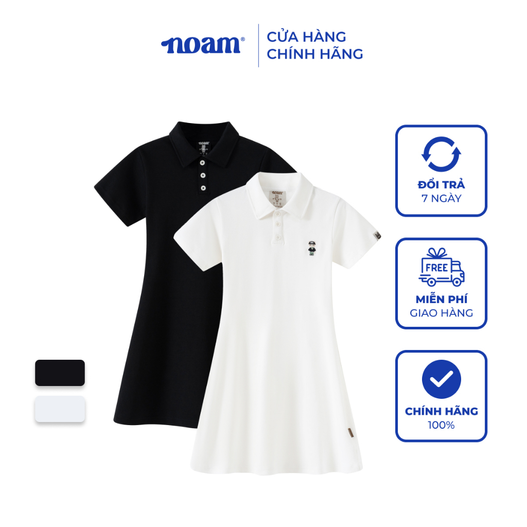  Váy Polo nữ NOAM Teeny Dáng Ôm Body ngắn Vải mềm mịn vượt trội - Màu trắng  đen 
