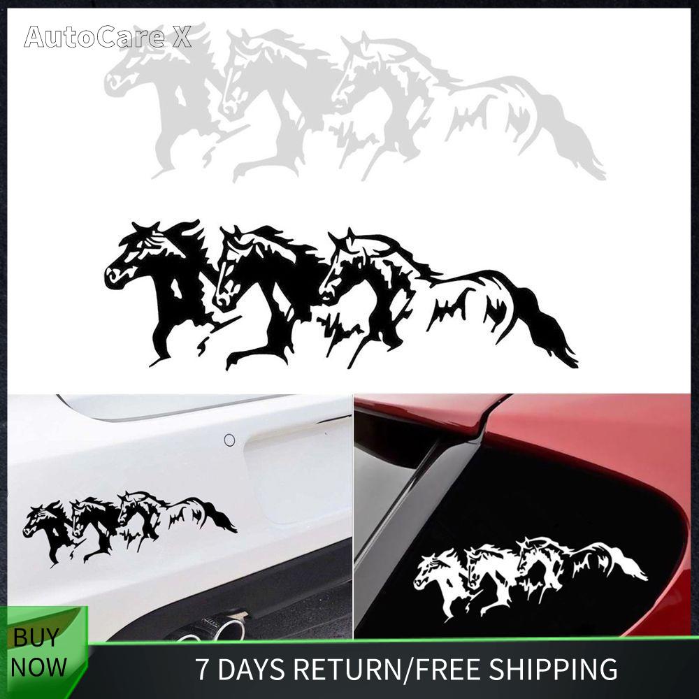AUTOCARE X 25cm8.1cm Fashion Vinyl Decal Decoration 3 Running Horses Self