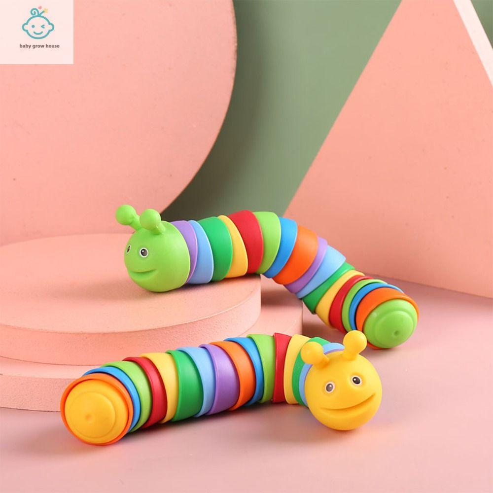 SFFGF Lãi suất Đồ chơi cho trẻ em Đồ chơi trẻ em Độ xoay Đồ chơi cứu trợ Tương tác Đồ chơi ốc sên cầu vồng Sên cầu vồng Đồ chơi xoay Đồ chơi sâu bướm cầu vồng