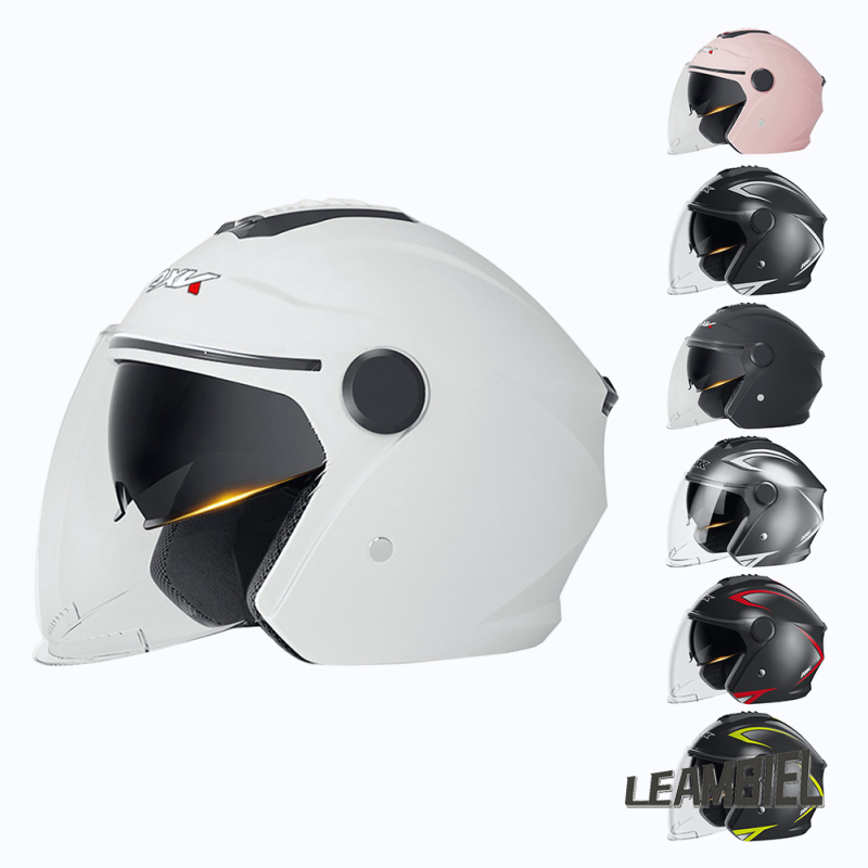 Leambiel ready stock Open Face Helmet For Men Women Dual Sun Visor
