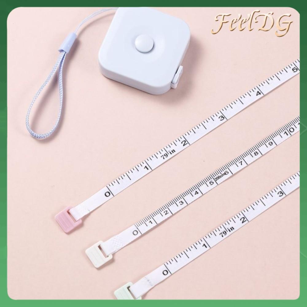 FEELDG Số đo cơ thể Thước dây mềm 150cm Di động Thước đo có thể thu vào  Centimet Thước đo cơ thể
