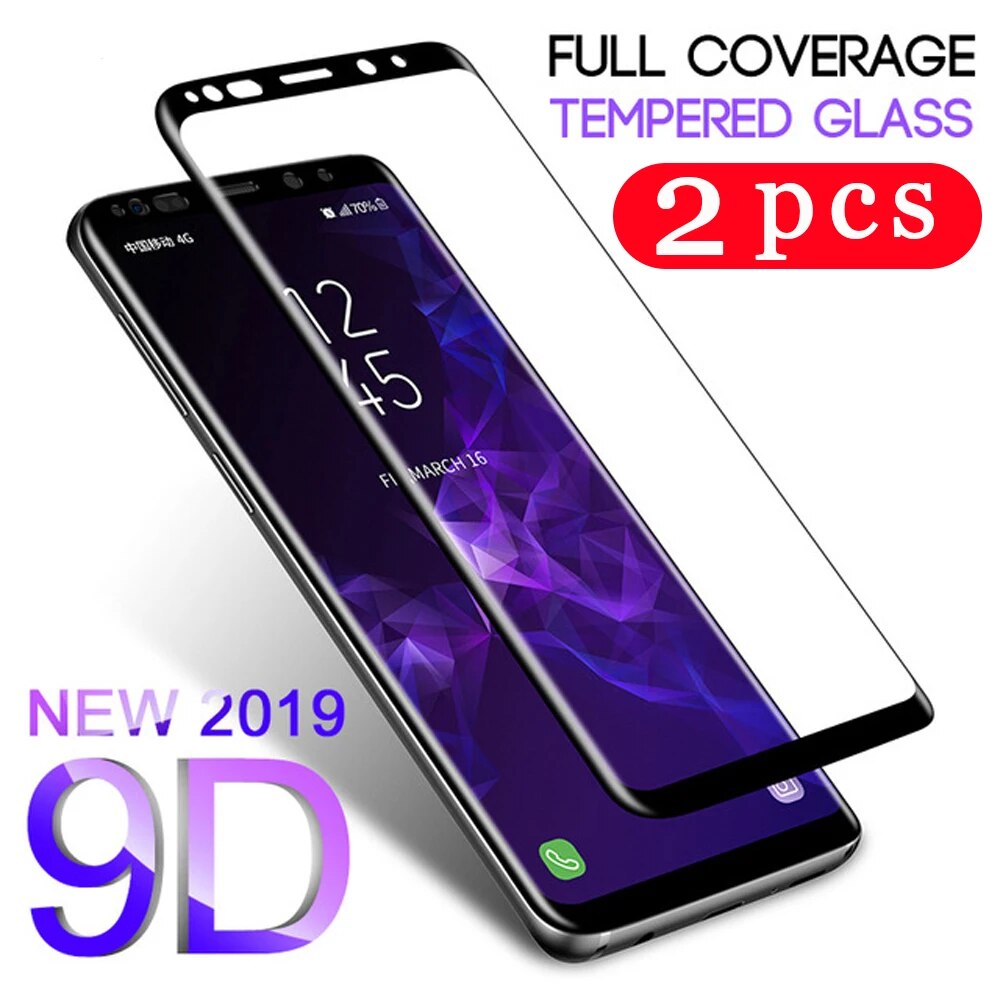 2 chiếc kính cường lực bọc hoàn toàn cho Samsung Galaxy S10 S9 S8 Plus S7 Edge Note 8 9 10 Pro Miếng dán màn hình điện thoại màng bảo vệ