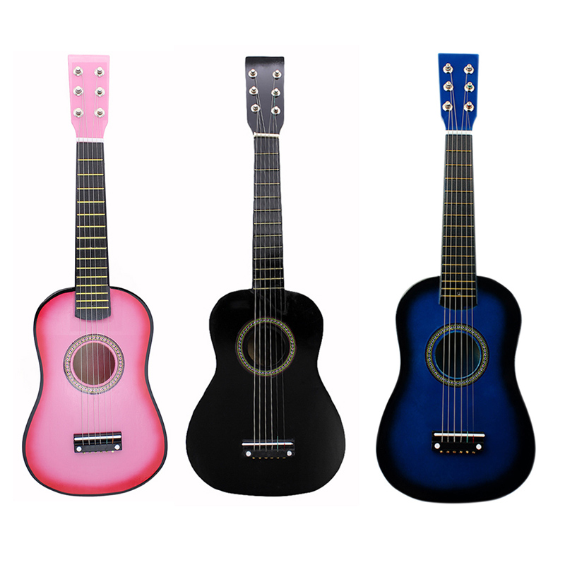 Mini 23 Inch Basswood 12 Frets 6 String Acoustic Guitar with Pick and Strings for Kids / Beginners