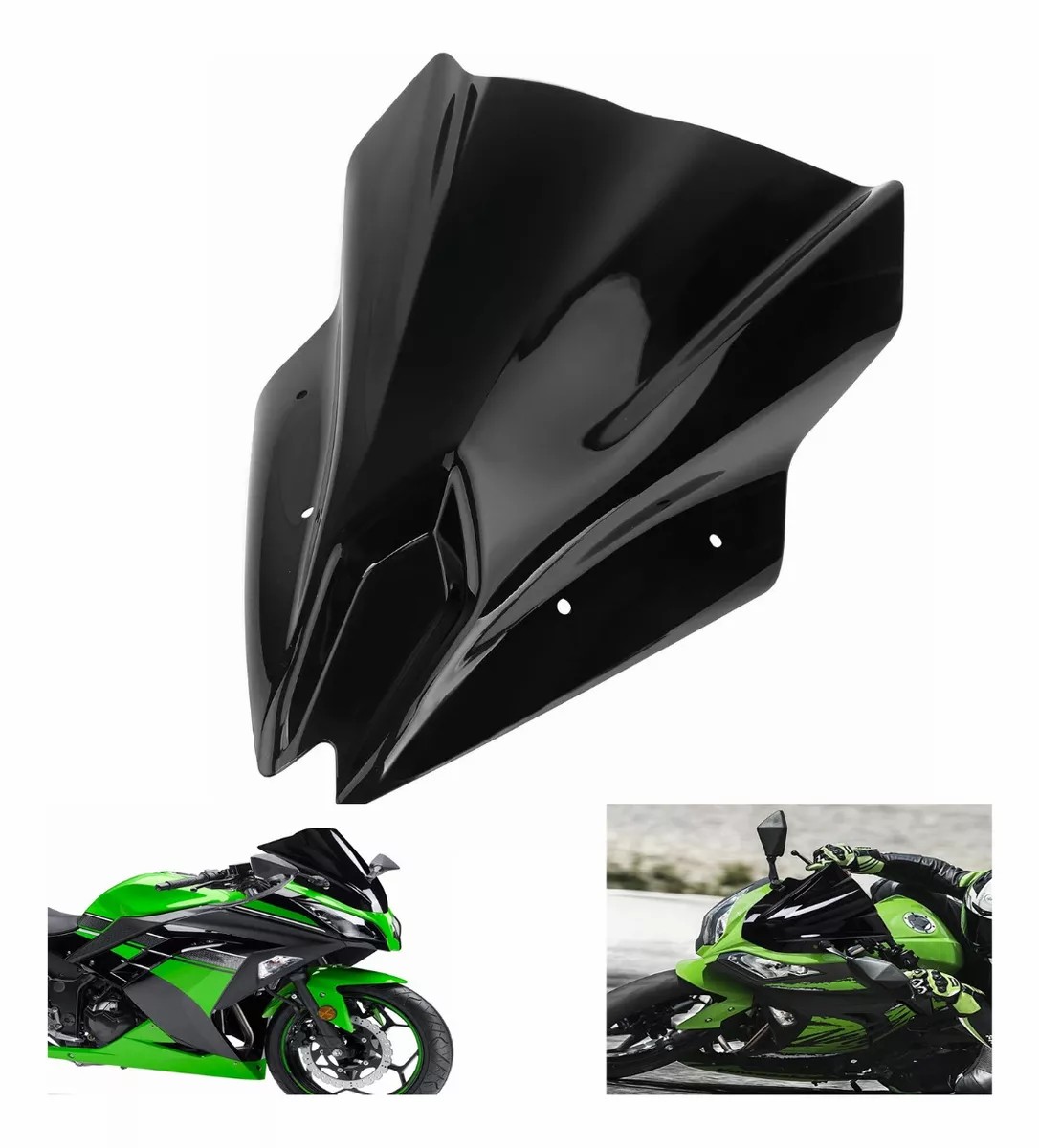 Gsjl60 cửa hàng kính chắn gió xe máy kính chắn gió bóng đôi cho Kawasaki Ninja 300 250 2013-2017 ZX300 EX300 ex300r 2013 2014 2015 2016 2017 kính chắn gió