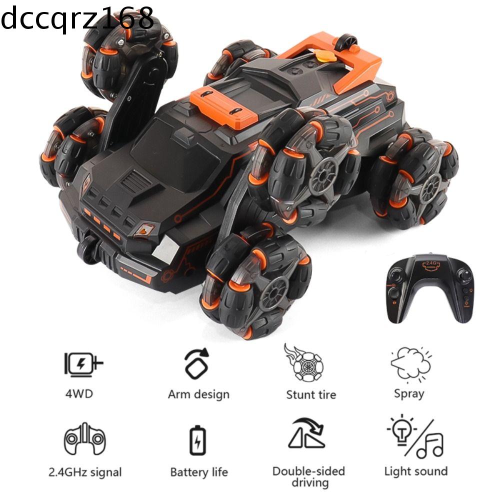 DCCQRZ168 Đồ chơi cho bé trai Quà Tặng trẻ em Xe điều khiển từ xa Biến dạng Có đèn Cảm biến cử chỉ Xe đóng Thế RC Đồ chơi RC Xe hơi điều khiển từ xa phun sáu bánh Xe tay quay