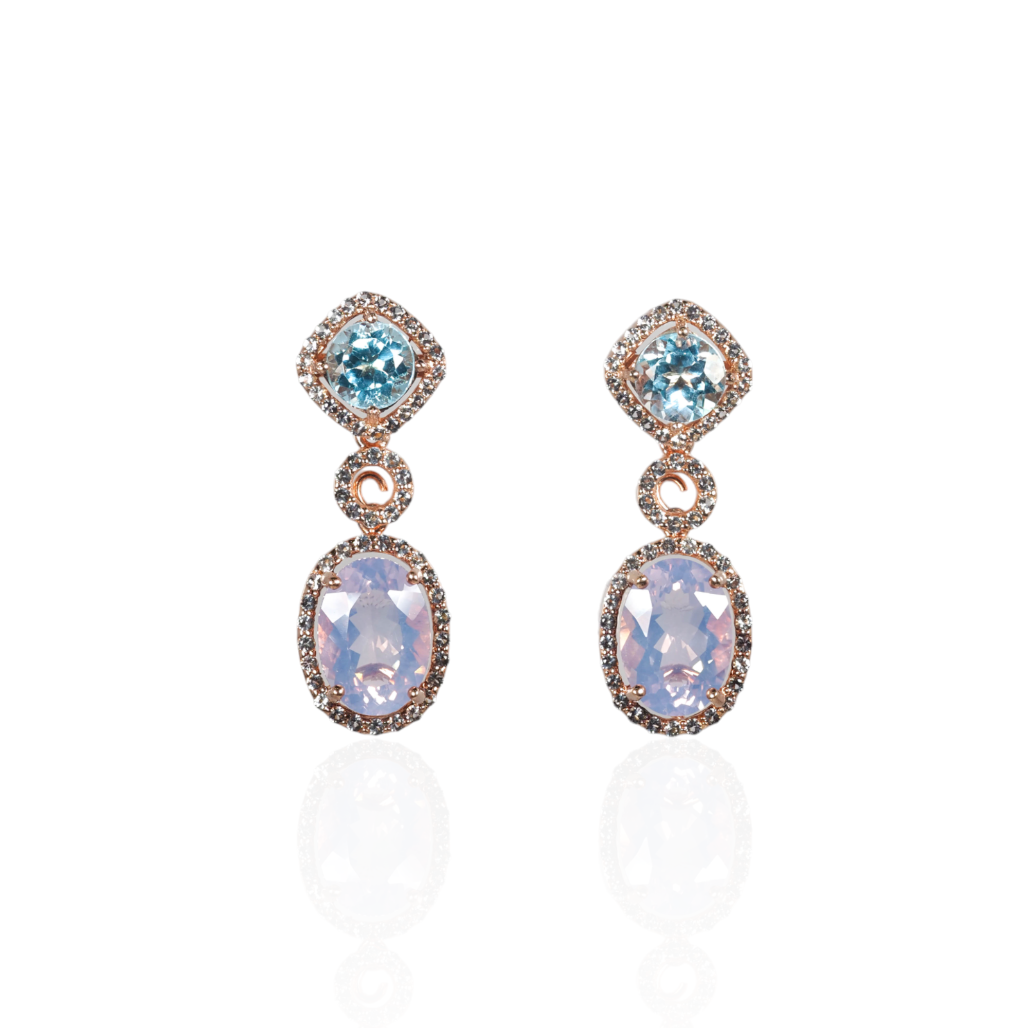 ต่างหู Axora Jewellery บลูโทปาซและลาเวนเดอร์ควอตซ์ ราคา 10,750 บาท*ส่งฟรี