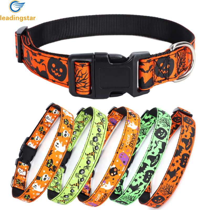LeadingStar Fast Delivery Halloween Cotton Dog Collar Heavy