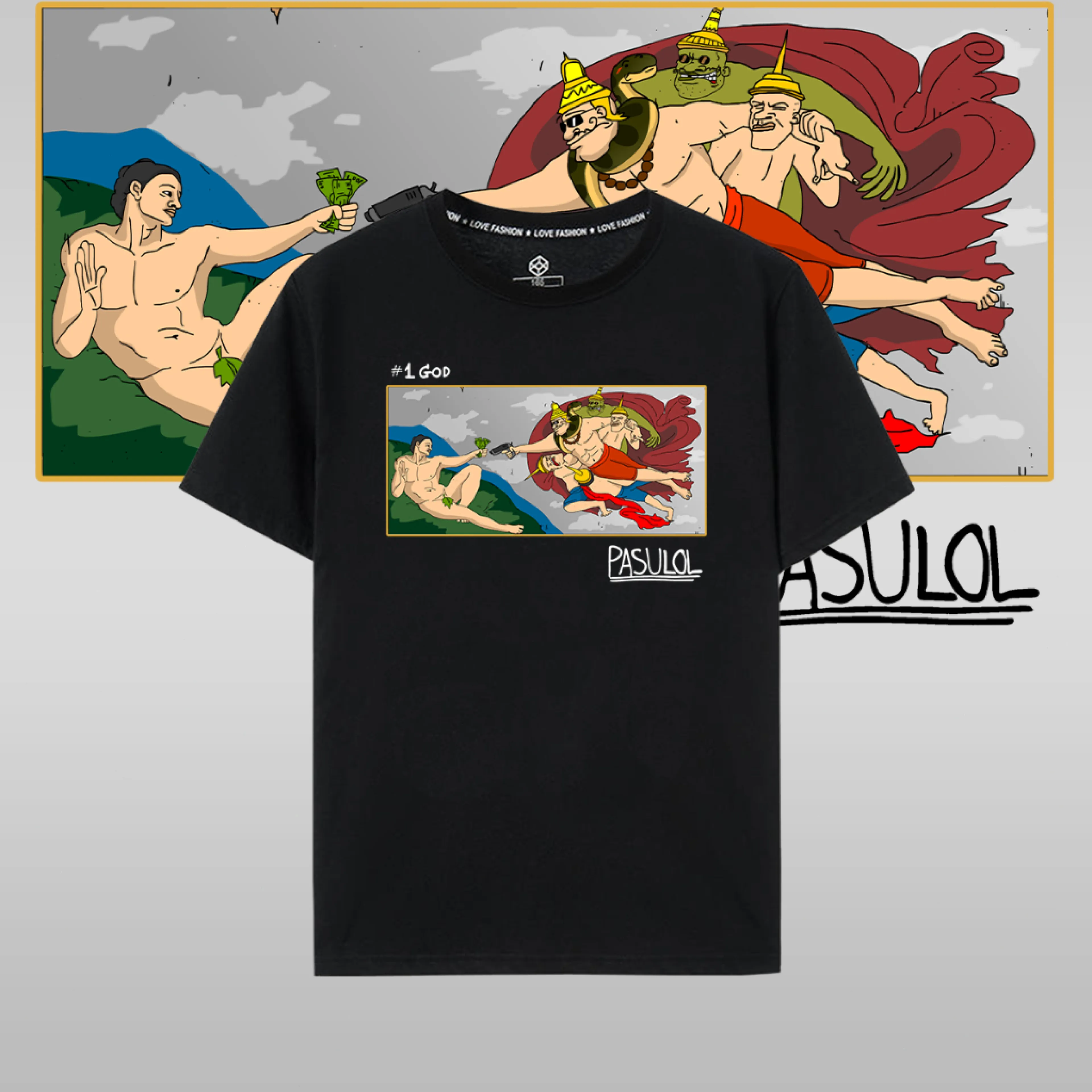 s-5xl【พร้อมส่ง】 เสื้อ Pasulol ผ้าCotton 100% ใส่ได้ ทั้ง ชาย หญิง ใส่สบาย ไม่หด ไม่ย้ T-shirt