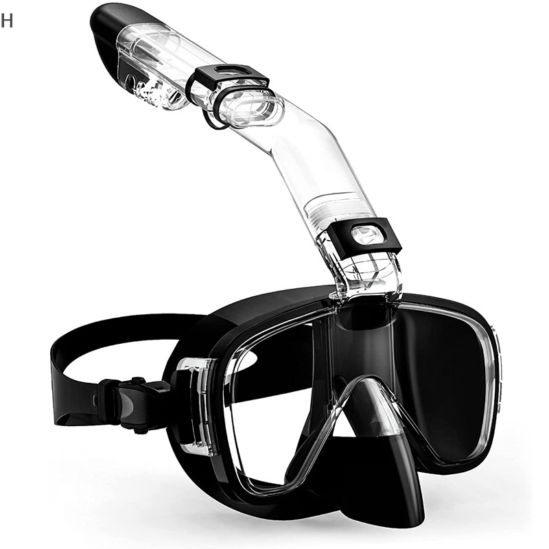 HF Snorkel Mask Foldable Diving Mask Set With Dry Top System And Camera