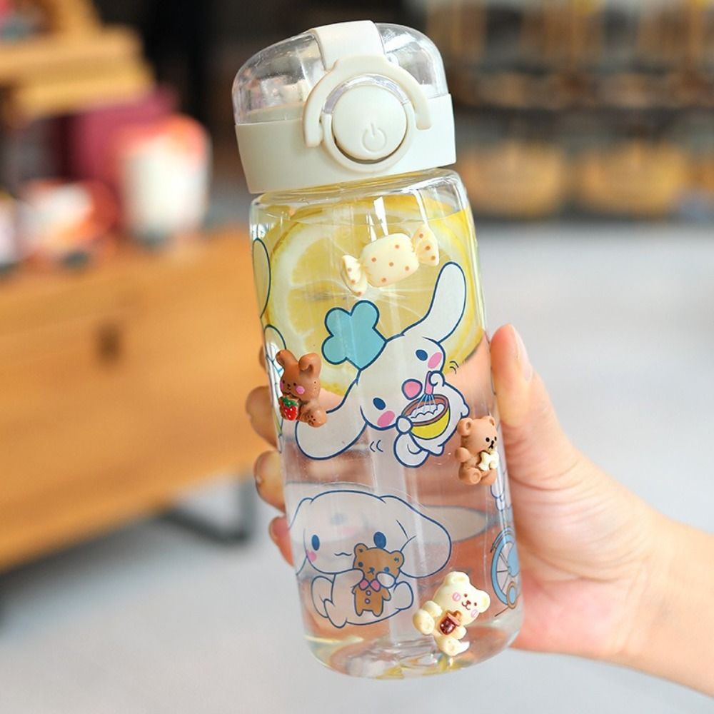 TEENIE WEENIE SPORTS Hoạt hình dễ thương Cốc có ống hút Miếng dán Sanrio Di động Cốc thể thao Chất lượng cao 400ml Chai nước - 7