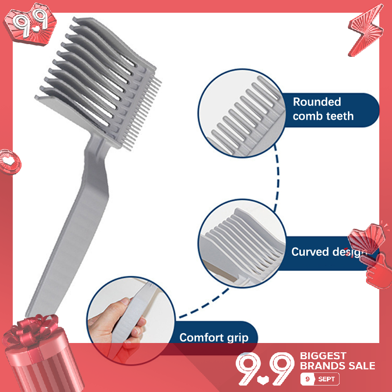 💖refreshing 2pcs kit nâng cấp thợ cắt tóc phẳng top tóc cắt lược của nam giới thiết kế vòng cung cong định vị tóc clipper lược salon dụng cụ làm tóc